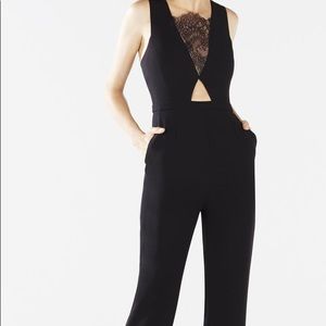 BCBG Josef Lace Cutout Wide-Leg Jumpsuit.